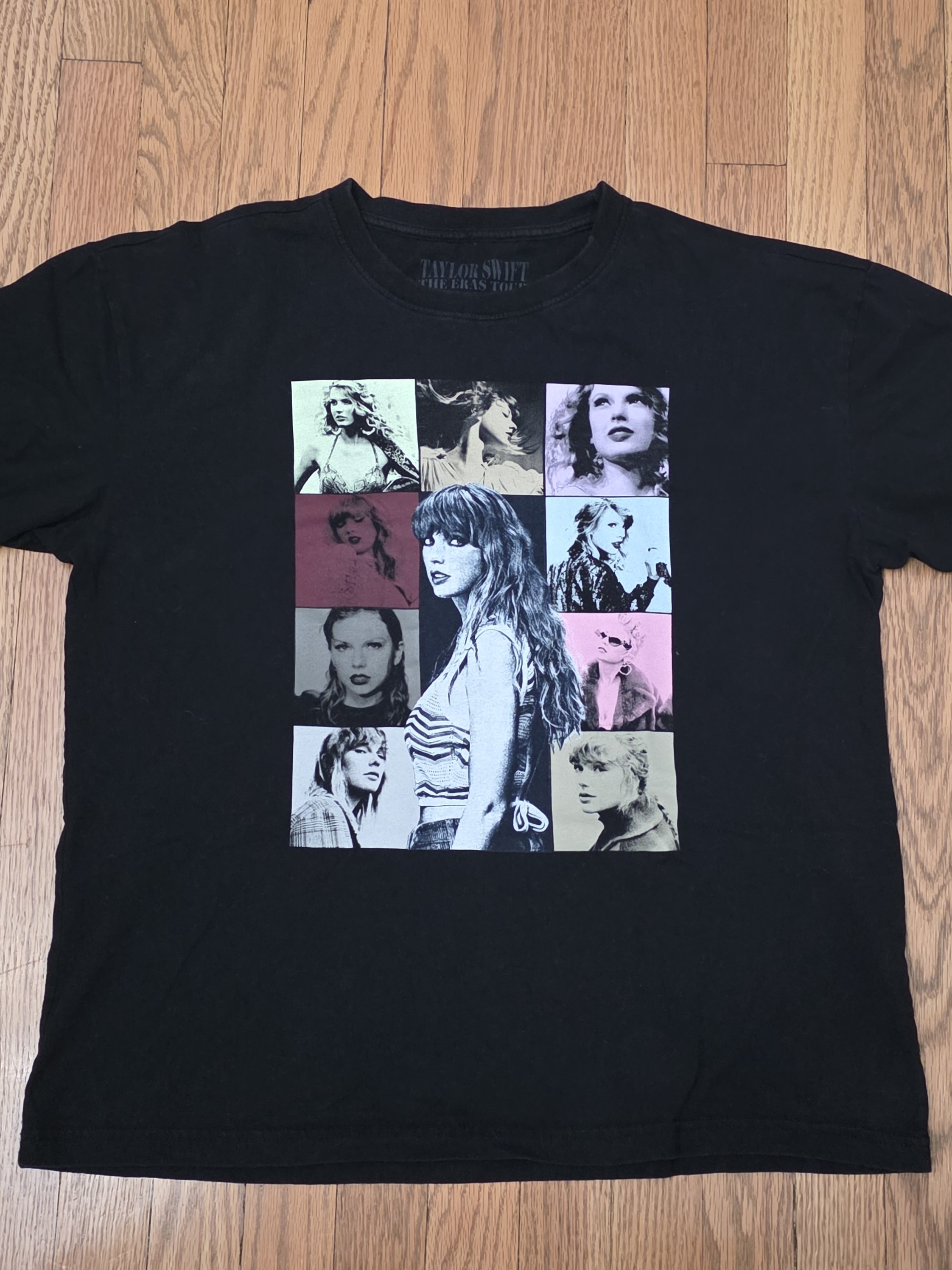 Official Taylor Swift The Eras Tour 2023 2024 Black Graphic TShirt Medium Euc